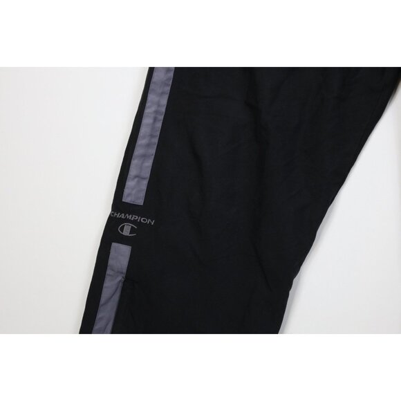 Vintage 90s Champion Mens Medium Faded Spell Out Lined Wide Leg Microfiber Pants - Picture 6 of 15
